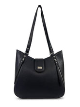 Δερμάτινη γυναικεία τσάντα ώμου strict Μαύρο