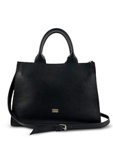 Δερμάτινη γυναικεία τσάντα shopper Μαύρο