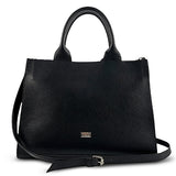 Δερμάτινη γυναικεία τσάντα shopper Μαύρο