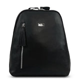 Δερμάτινη γυναικεία τσάντα πλάτης οβάλ Μαύρο