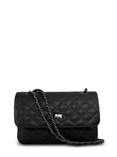 Δερμάτινη γυναικεία τσάντα Quilted Μαύρο