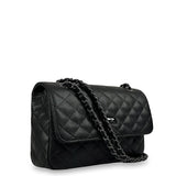 Δερμάτινη γυναικεία τσάντα Quilted Μαύρο