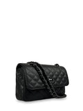 Δερμάτινη γυναικεία τσάντα Quilted Μαύρο