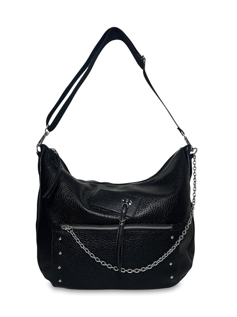 Γυναικεία τσάντα ώμου hobo Rock Μαύρο