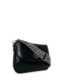 Γυναικεία τσάντα χιαστί maxi flap Glossy Μαύρο