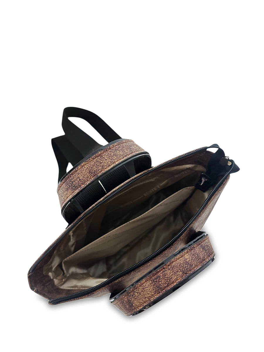 Γυναικεία τσάντα πλάτης maxi Coffee Καφέ