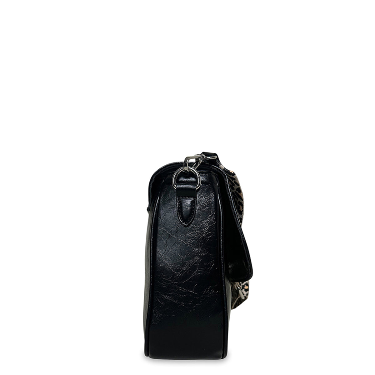 Γυναικεία τσάντα χιαστί maxi flap Glossy Μαύρο