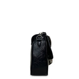 Γυναικεία τσάντα χιαστί maxi flap Glossy Μαύρο