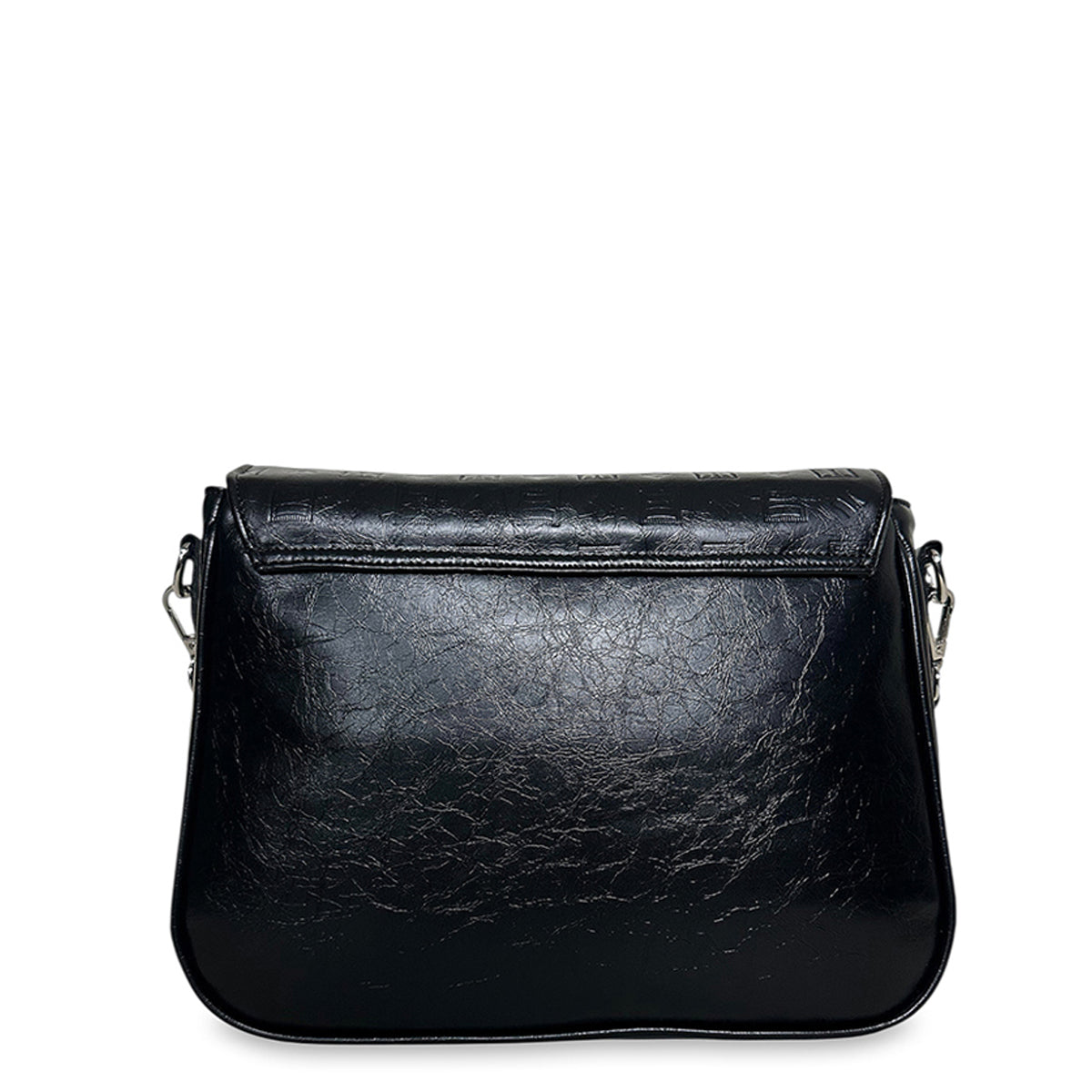 Γυναικεία τσάντα χιαστί maxi flap Glossy Μαύρο