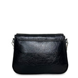Γυναικεία τσάντα χιαστί maxi flap Glossy Μαύρο