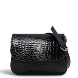 Γυναικεία Τσάντα Χιαστί Croco Glos Μαύρο Hunter