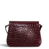 Τσάντα Χιαστί Croco Glos μπορντώ Hunter, ρυθμιζόμενο λουράκι για τον ώμο και χιαστί
