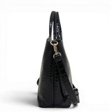 Τσάντα Ώμου tote Croco Glos μαύρο Hunter, κλείσιμο με φερμουάρ