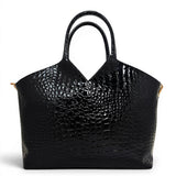 Τσάντα Ώμου tote Croco Glos μαύρο Hunter, 2 σταθερά κοντά ενιαία χεράκια