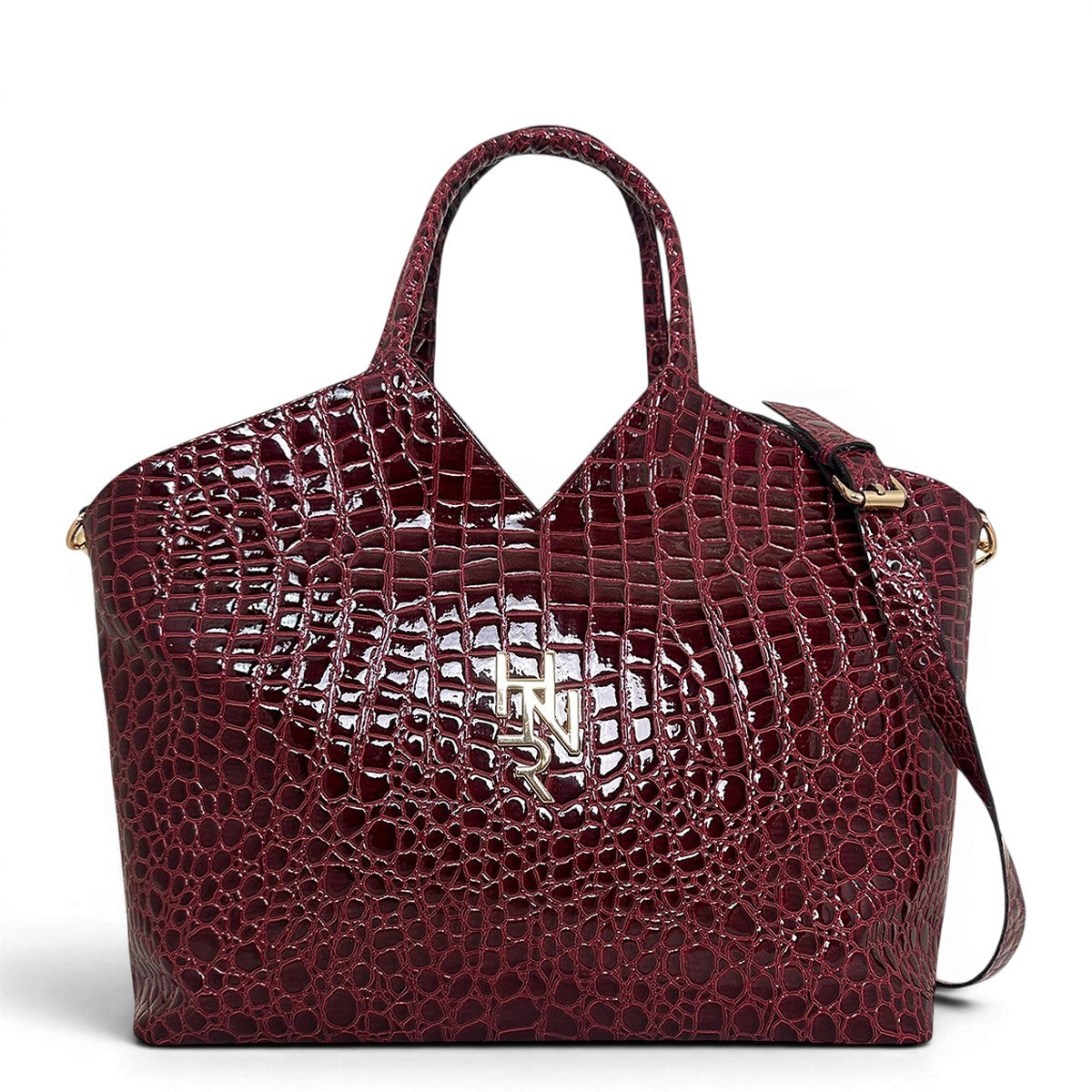 Γυναικεία Τσάντα Ώμου tote Croco Glos Μπορντώ