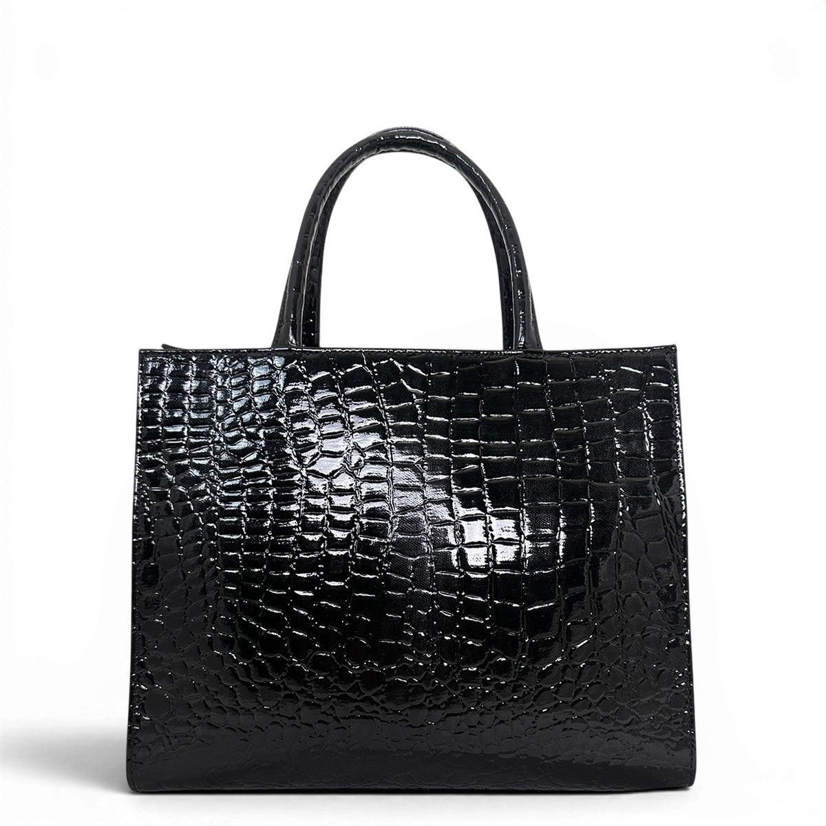 Τσάντα Ώμου tote strict Croco Glos μαύρο Hunter, 2 σταθερά κοντά χεράκια