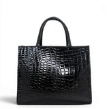 Τσάντα Ώμου tote strict Croco Glos μαύρο Hunter, 2 σταθερά κοντά χεράκια