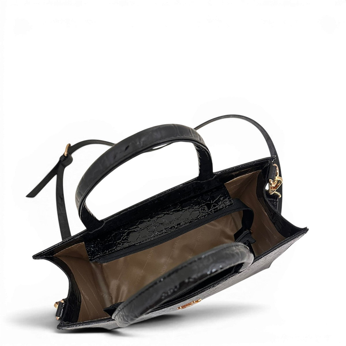 Τσάντα Ώμου tote strict Croco Glos μαύρο Hunter, διαστάσεις μήκος 30 εκ., πλάτος 13 εκ., ύψος 23 εκ.