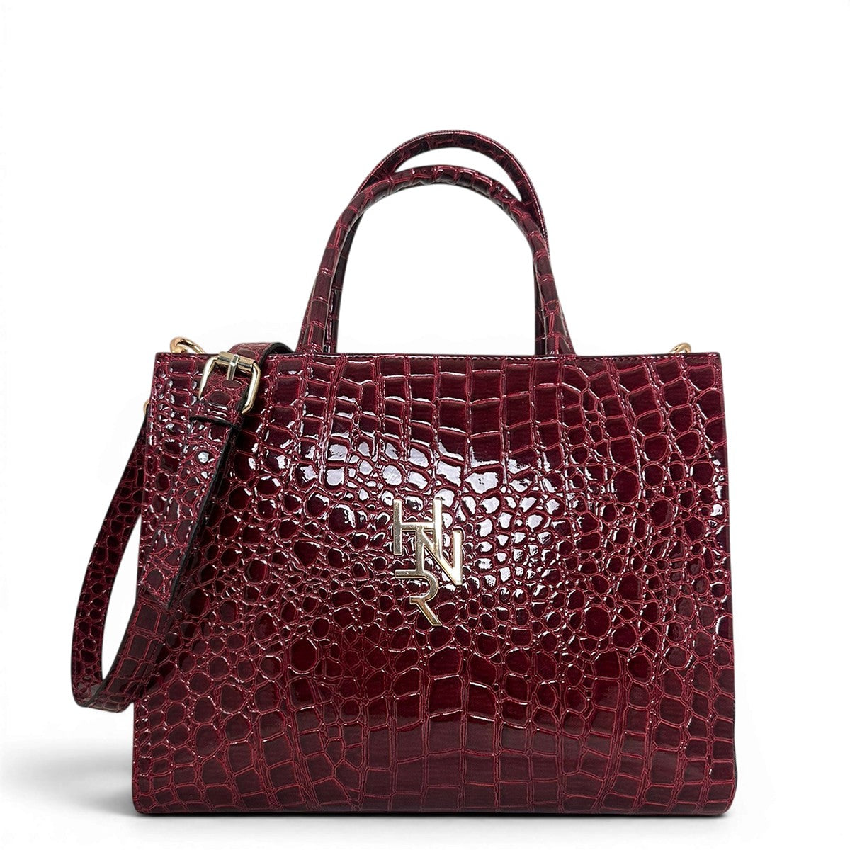 Γυναικεία Τσάντα Ώμου tote strict Croco Glos Μπορντώ