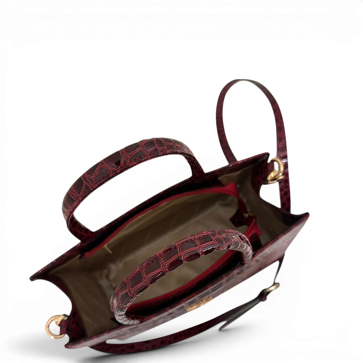 Τσάντα Ώμου tote strict Croco Glos μπορντώ Hunter, διαστάσεις μήκος 30 εκ., πλάτος 13 εκ., ύψος 23 εκ.