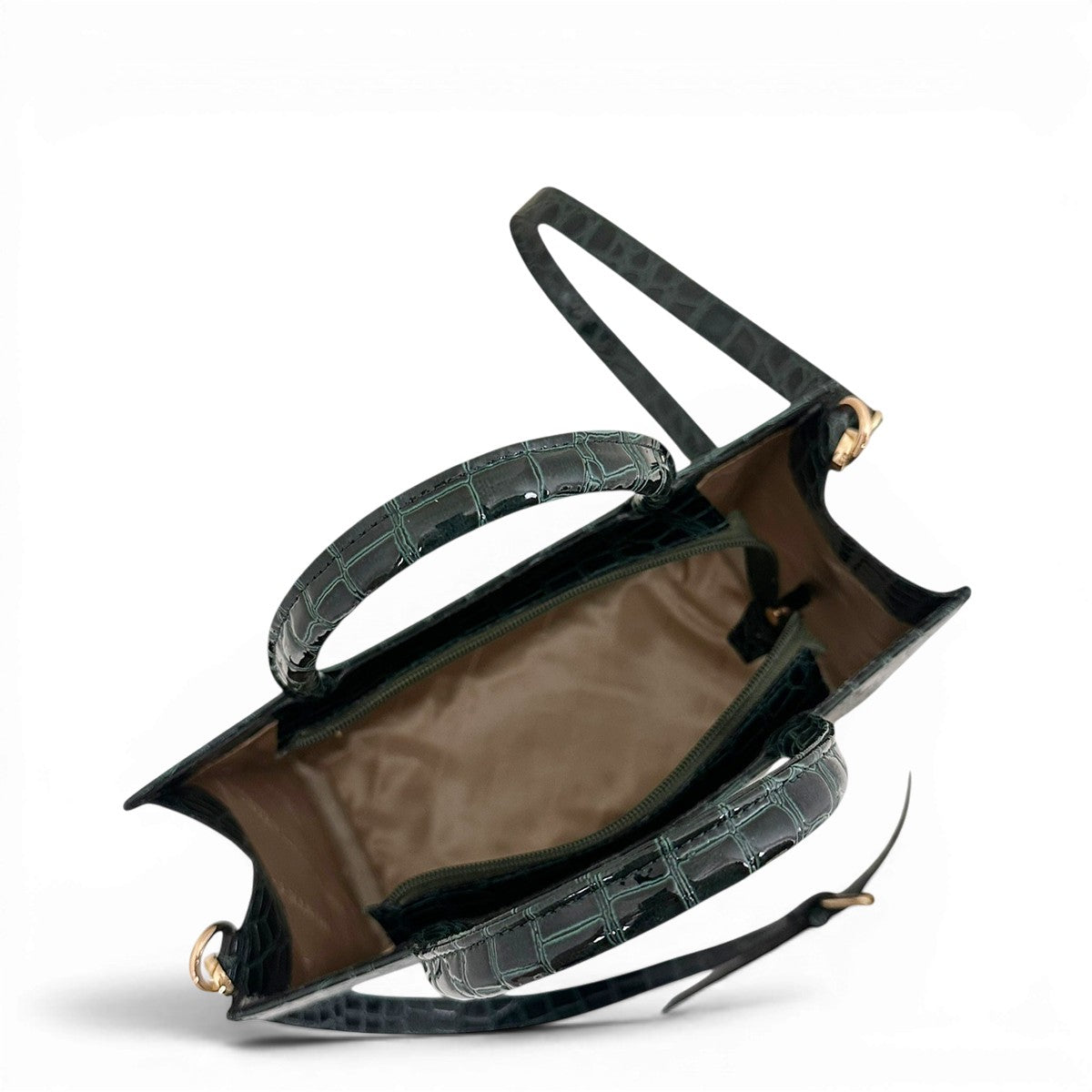 Τσάντα Ώμου tote strict Croco Glos πράσινο Hunter, διαστάσεις μήκος 30 εκ., πλάτος 13 εκ., ύψος 23 εκ.