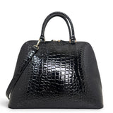Τσάντα Ώμου maxi tote Croco Glos μαύρο Hunter, 2 σταθερά κοντά αναδιπλούμενα χεράκια