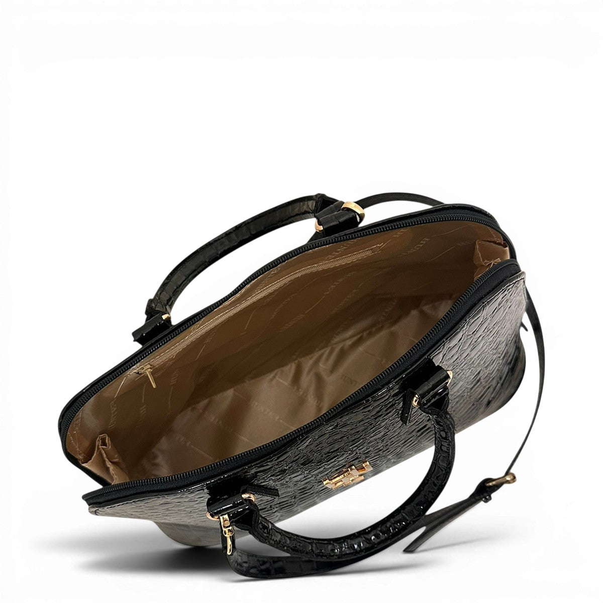 Τσάντα Ώμου maxi tote Croco Glos μαύρο Hunter, διαστάσεις μήκος 40 εκ., πλάτος 14 εκ., ύψος 28 εκ.