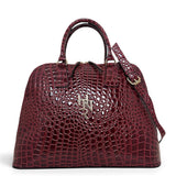 Γυναικεία Τσάντα Ώμου maxi tote Croco Glos Μπορντώ Hunter