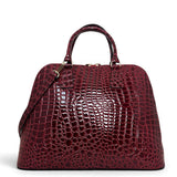 Τσάντα Ώμου maxi tote Croco Glos μπορντώ Hunter, 2 σταθερά κοντά αναδιπλούμενα χεράκια