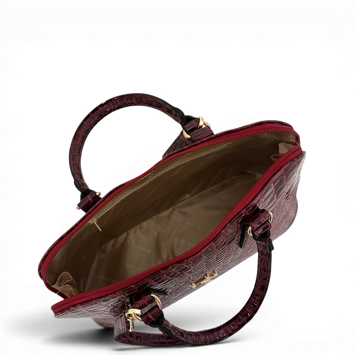 Τσάντα Ώμου maxi tote Croco Glos μπορντώ Hunter, διαστάσεις μήκος 40 εκ., πλάτος 14 εκ., ύψος 28 εκ.