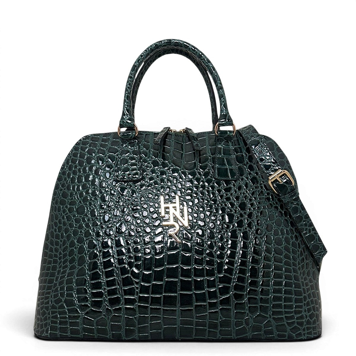 Γυναικεία Τσάντα Ώμου maxi tote Croco Glos Πράσινο