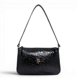 Γυναικεία Τσάντα Ώμου thiny Croco Glos Μαύρο Hunter