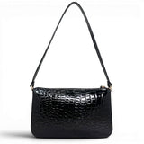 Τσάντα Ώμου thiny Croco Glos μαύρο Hunter, 1 σταθερό λουράκι για τον ώμο