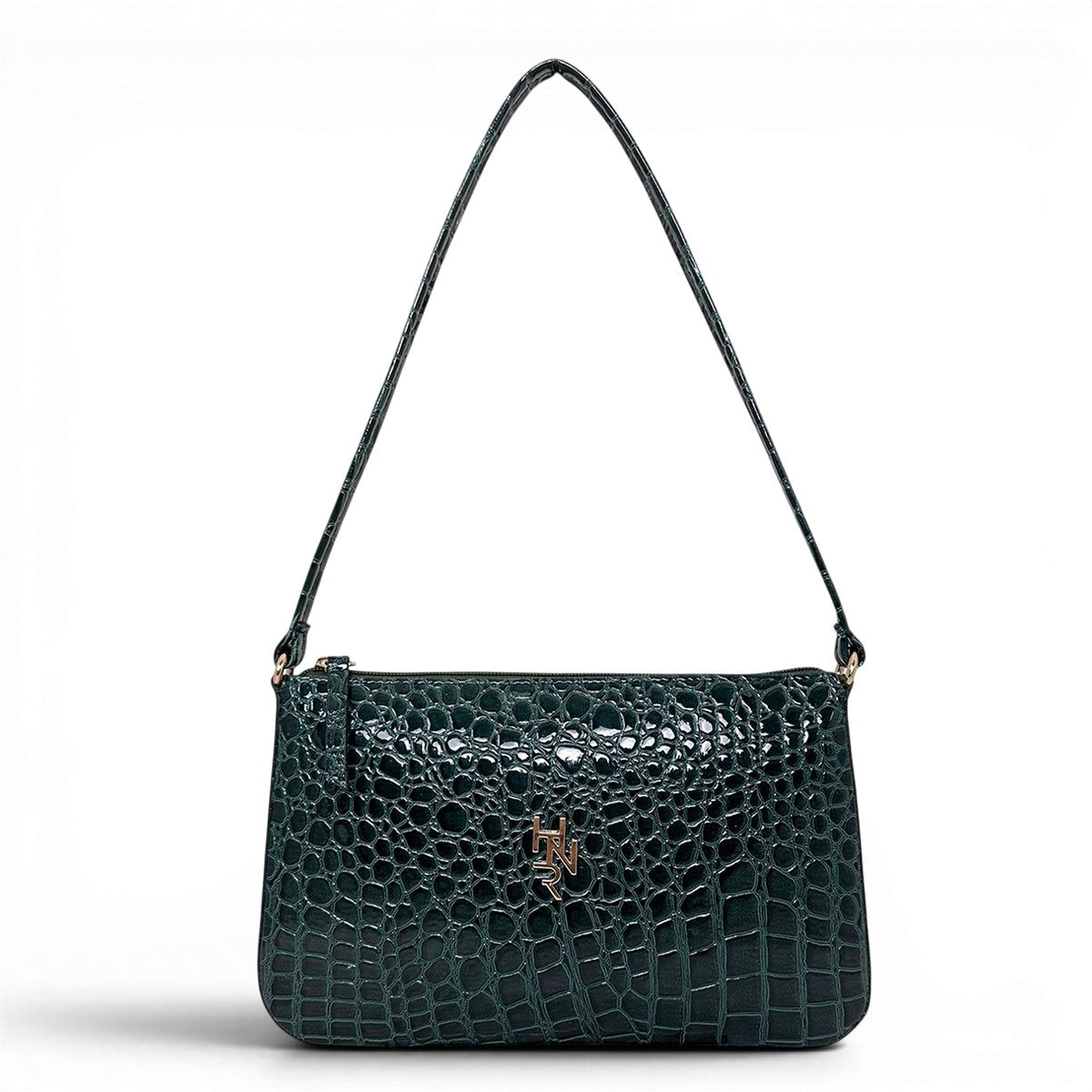 Γυναικεία Τσάντα Ώμου thiny Croco Glos Πράσινο Hunter
