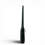 Τσάντα Ώμου thiny Croco Glos πράσινο Hunter, κλείσιμο με φερμουάρ