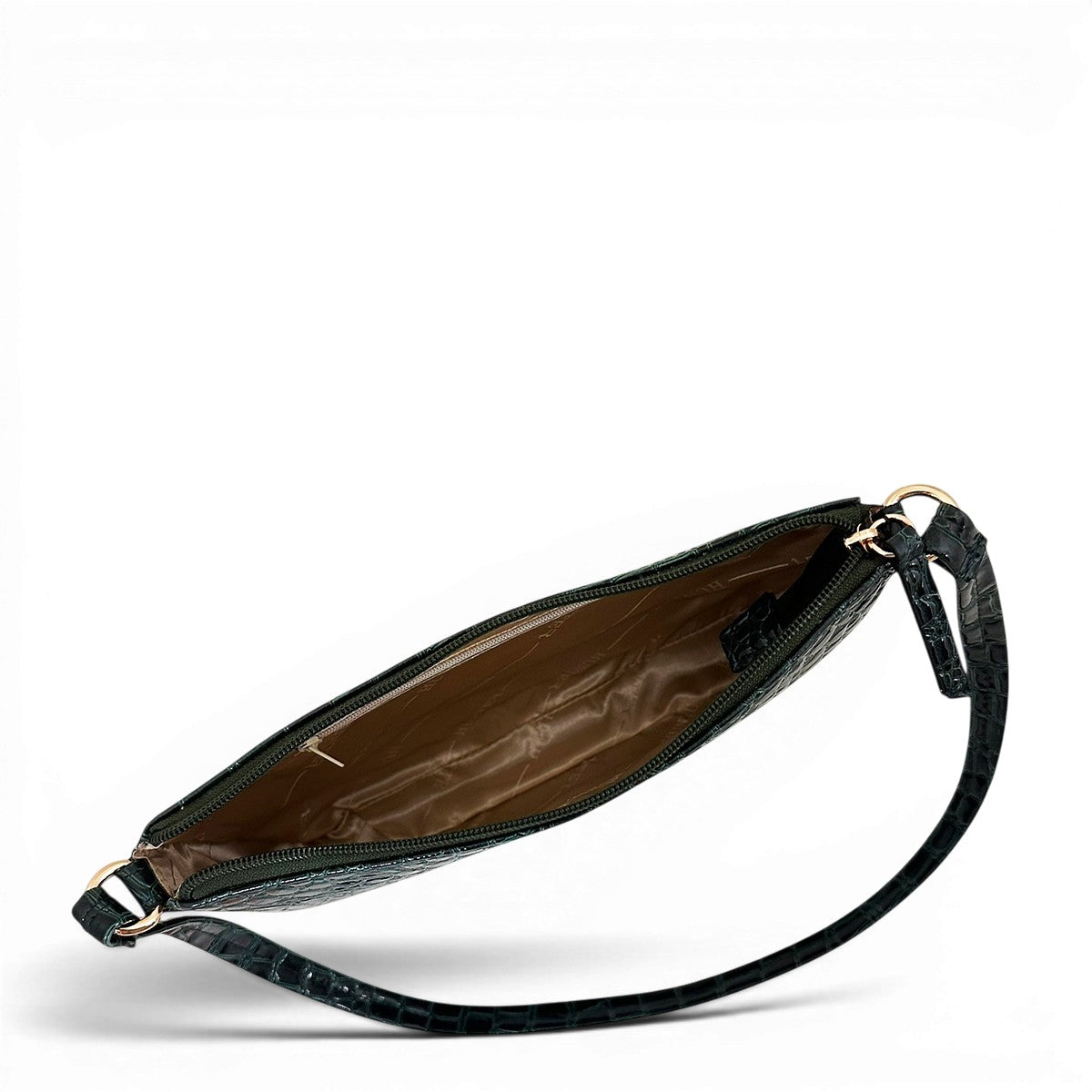 Τσάντα Ώμου thiny Croco Glos πράσινο Hunter, διαστάσεις μήκος 26 εκ., πλάτος 3 εκ., ύψος 17 εκ.