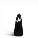 Τσάντα Ώμου mini tote Croco Glos μαύρο Hunter, κλείσιμο με φερμουάρ