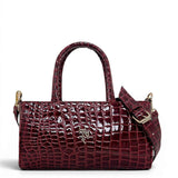 Γυναικεία Τσάντα Ώμου mini tote Croco Glos Μπορντώ Hunter
