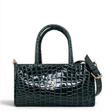 Γυναικεία Τσάντα Ώμου mini tote Croco Glos Πράσινο Hunter