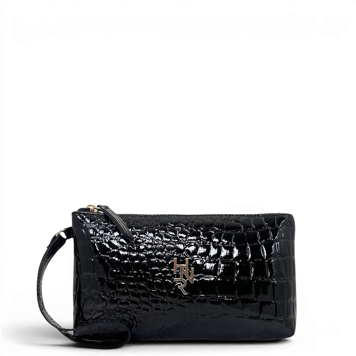 Γυναικεία Τσάντα Χειρός mini Croco Glos Μαύρο