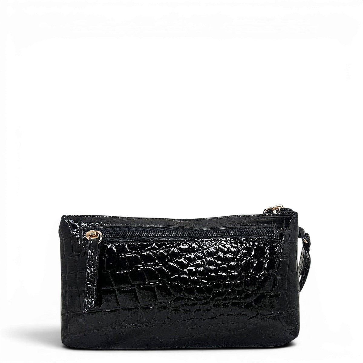 Τσάντα Χειρός mini Croco Glos μαύρο Hunter, σταθερό λουράκι καρπού