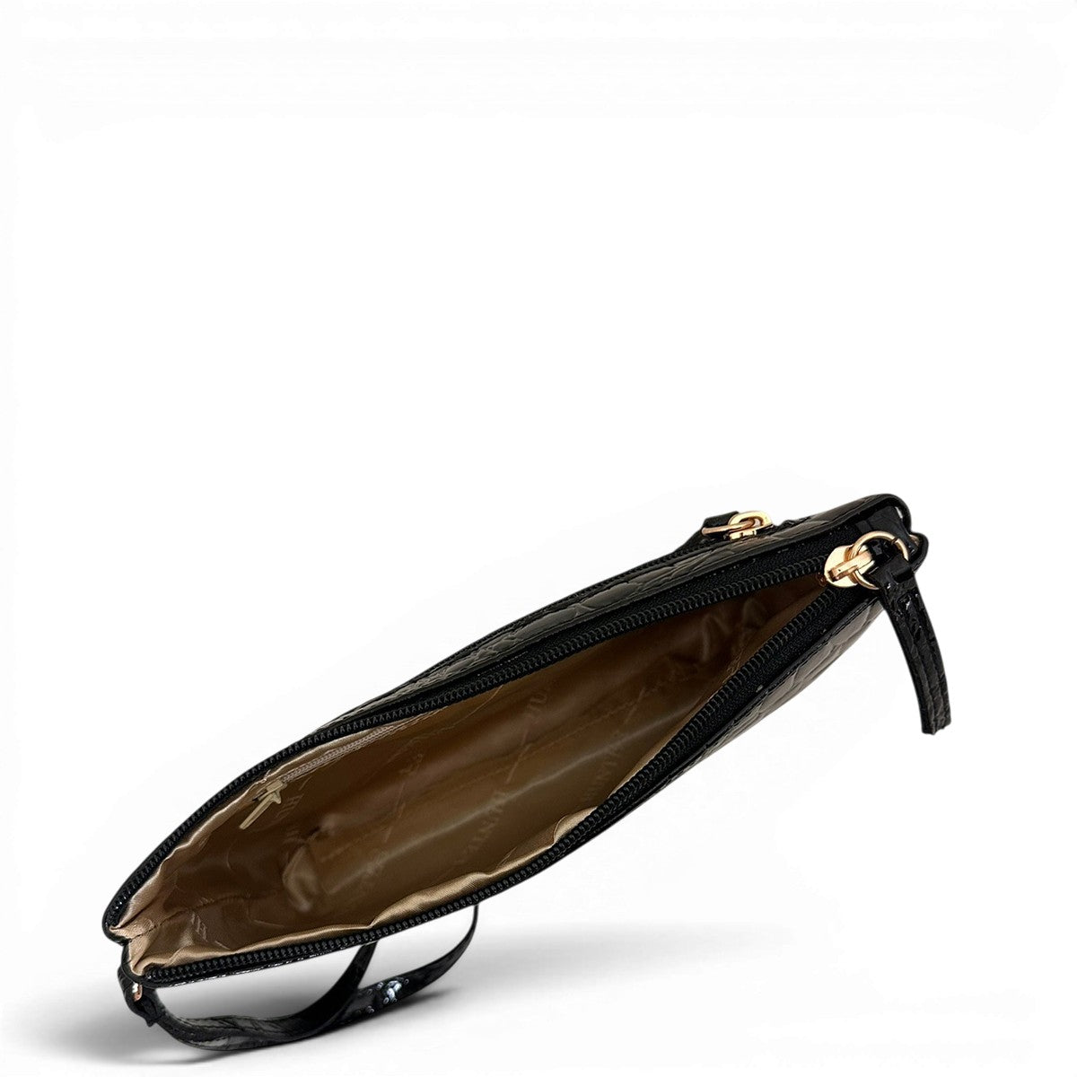 Τσάντα Χειρός mini Croco Glos μαύρο Hunter, διαστάσεις μήκος 22 εκ., πλάτος 4 εκ., ύψος 13 εκ.