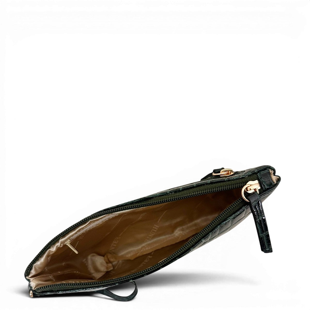 Τσάντα Χειρός mini Croco Glos πράσινο Hunter, διαστάσεις μήκος 22 εκ., πλάτος 4 εκ., ύψος 13 εκ.