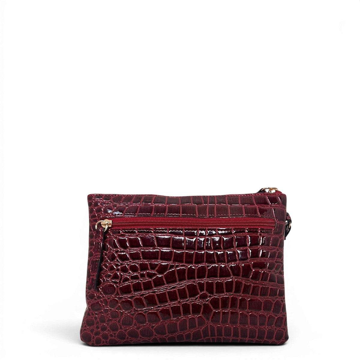 Τσάντα Χειρός Croco Glos μπορντώ Hunter, σταθερό λουράκι καρπού