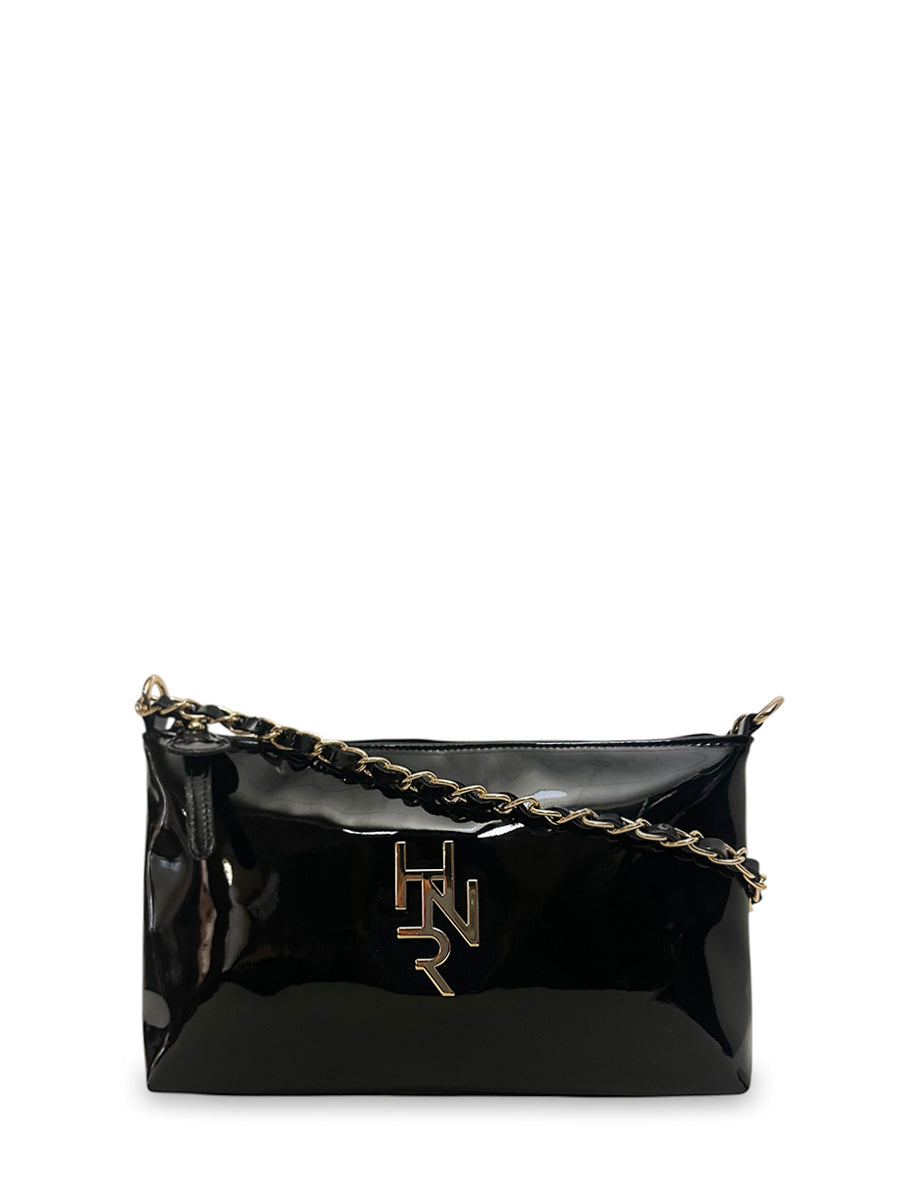 Γυναικεία τσάντα χιαστί Festive Μαύρο Λουστρίνι