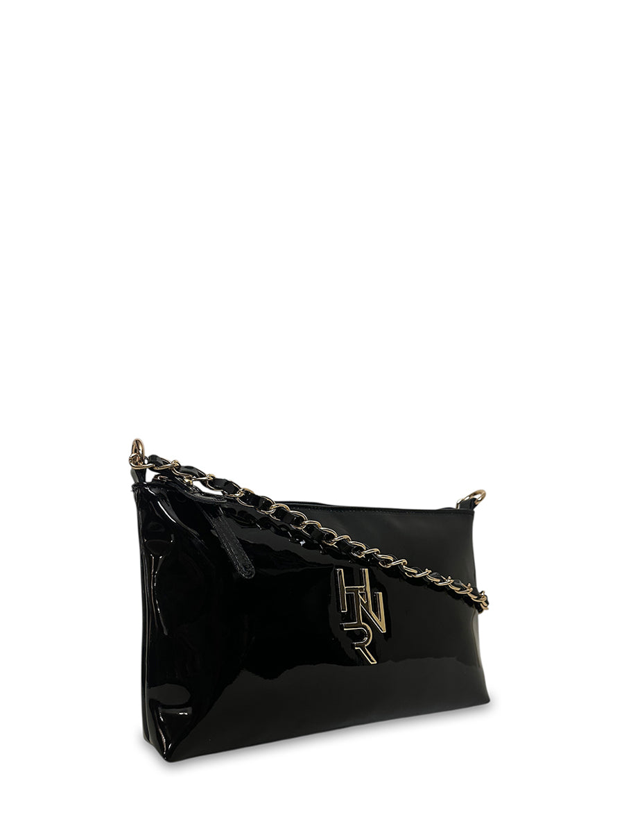 Γυναικεία τσάντα χιαστί Festive Μαύρο Λουστρίνι