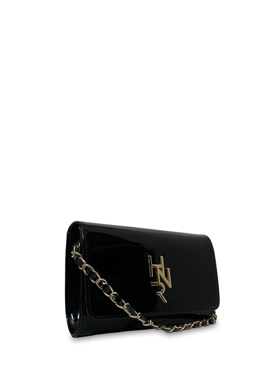 Γυναικεία τσάντα clutch Festive Μαύρο Λουστρίνι
