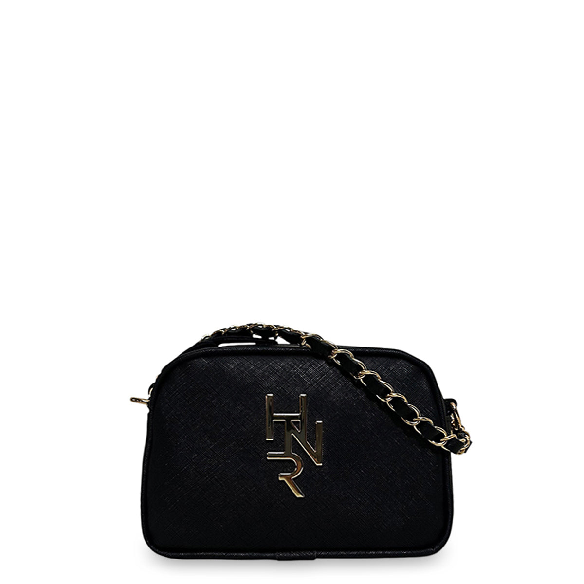 Γυναικεία τσάντα mini oval Festive Μαύρο