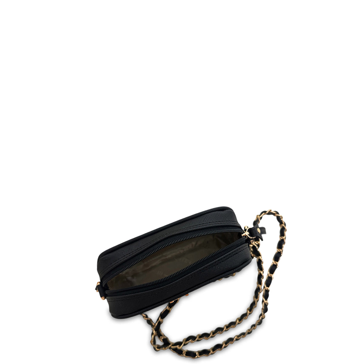 Γυναικεία τσάντα mini oval Festive Μαύρο