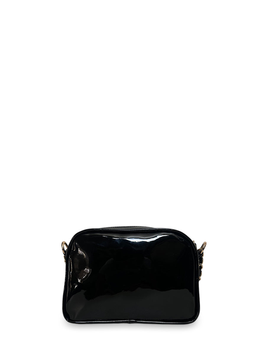 Γυναικεία τσάντα mini oval Festive Μαύρο Λουστρίνι